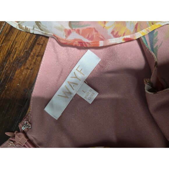 WAYF Valerie Blouson Midi Chiffon Dress Large Spring Wedding Guest Bridal Shower - Picture 5 of 13